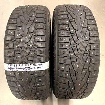 18" BEGAGNADE VINTERDÄCK DUBB | 2 st 235/55 R18 104T XL Nokian Hakkapeliitta 7 SUV | V28-16 | 9|9 mm | A-3