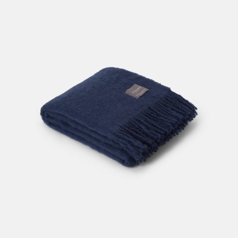 Pläd Mohair  Denim Dark Blue