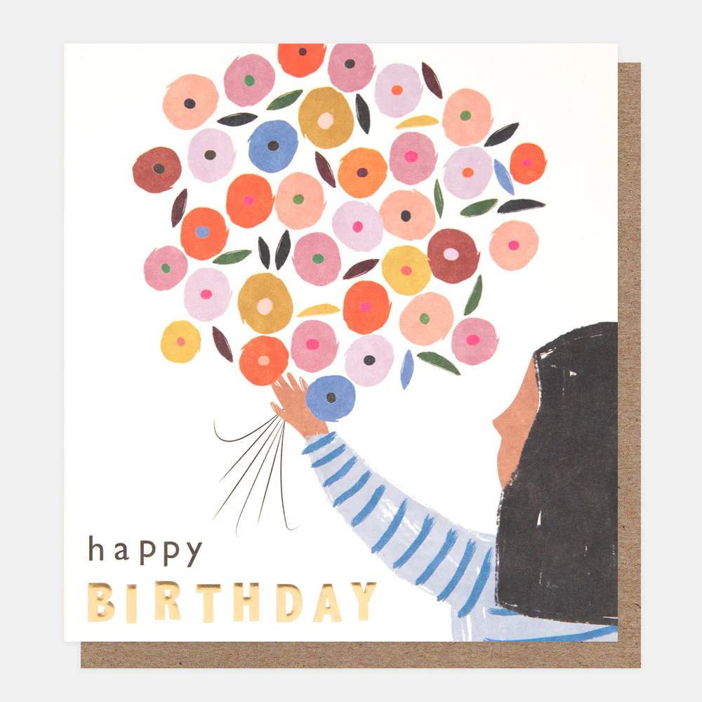 Flower Bouquet Happy Birthday Card
