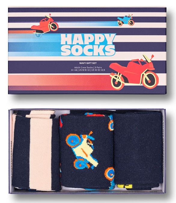3-Pack Happy Socks Navy Socks Gift Set