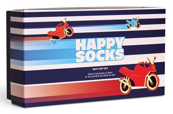 3-Pack Happy Socks Navy Socks Gift Set - 2