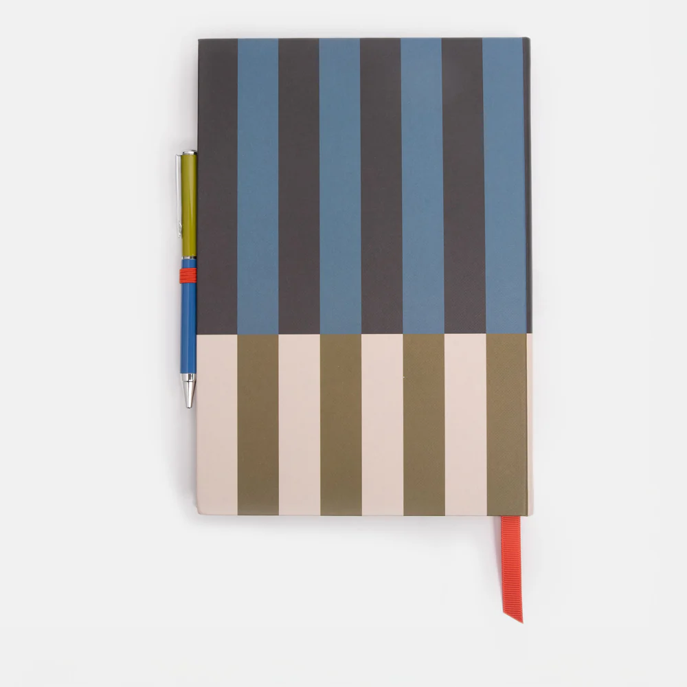 Block Stripe Casebound Notebook & Pen Set - 3