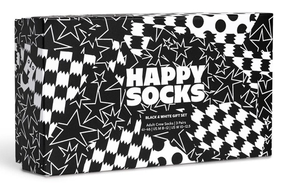 3-Pack Happy Socks Black And White Socks Gift Set - 2