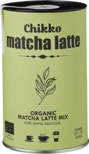 Vegansk ekologisk mjölkfri matcha latte chikko