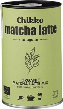 Vegansk ekologisk mjölkfri matcha latte chikko