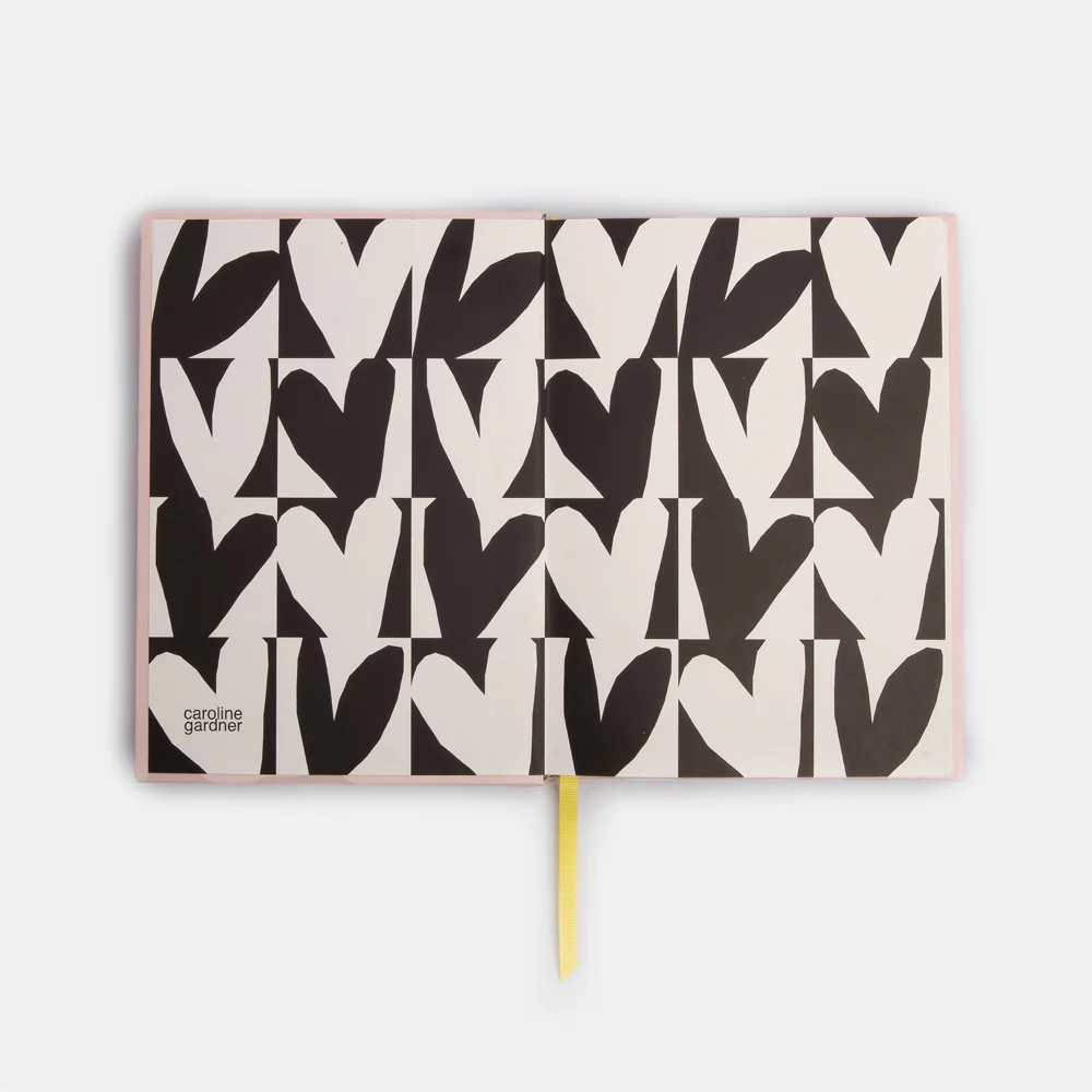 Pink Flowers Slim Hardback Notebook - 2
