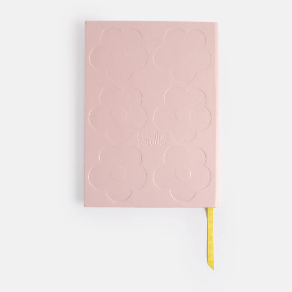 Pink Flowers Slim Hardback Notebook - 3