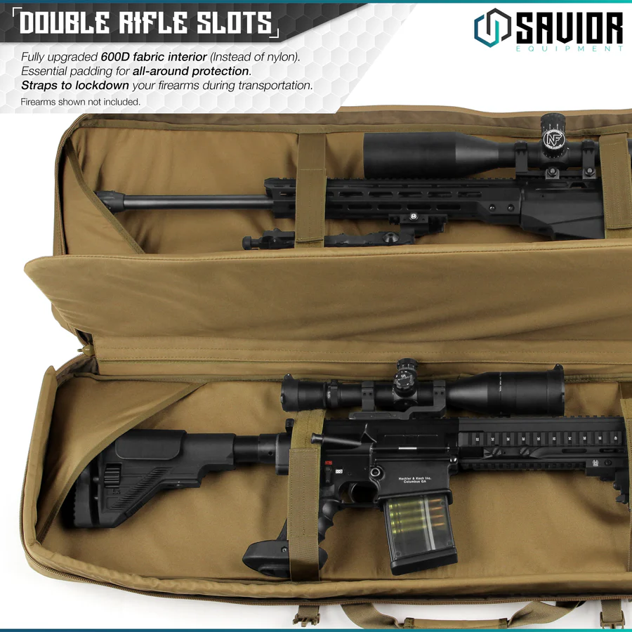 Savior Equipment Urban Warfare 42" Double Rifle Case - FDE 2