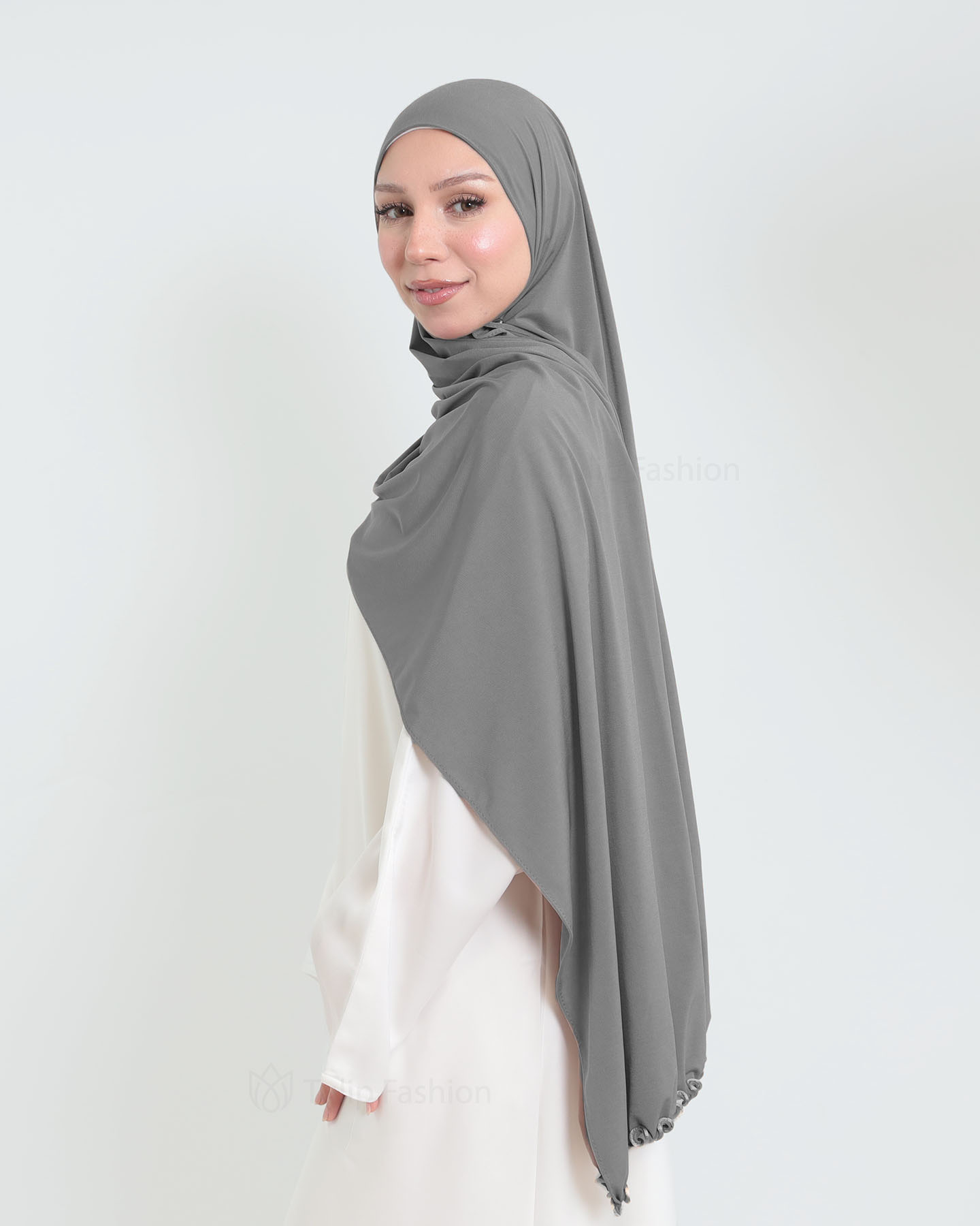 Hijab - Lycra - Gray - 3