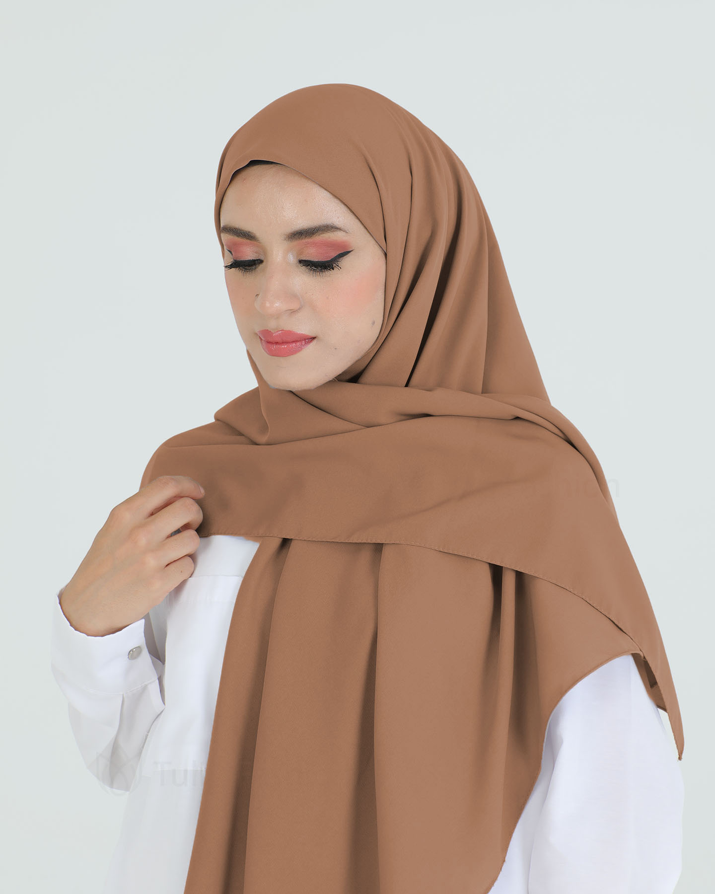 Hijab - Square Medina Lyx Chiffon 120 cm - Cacao Brown