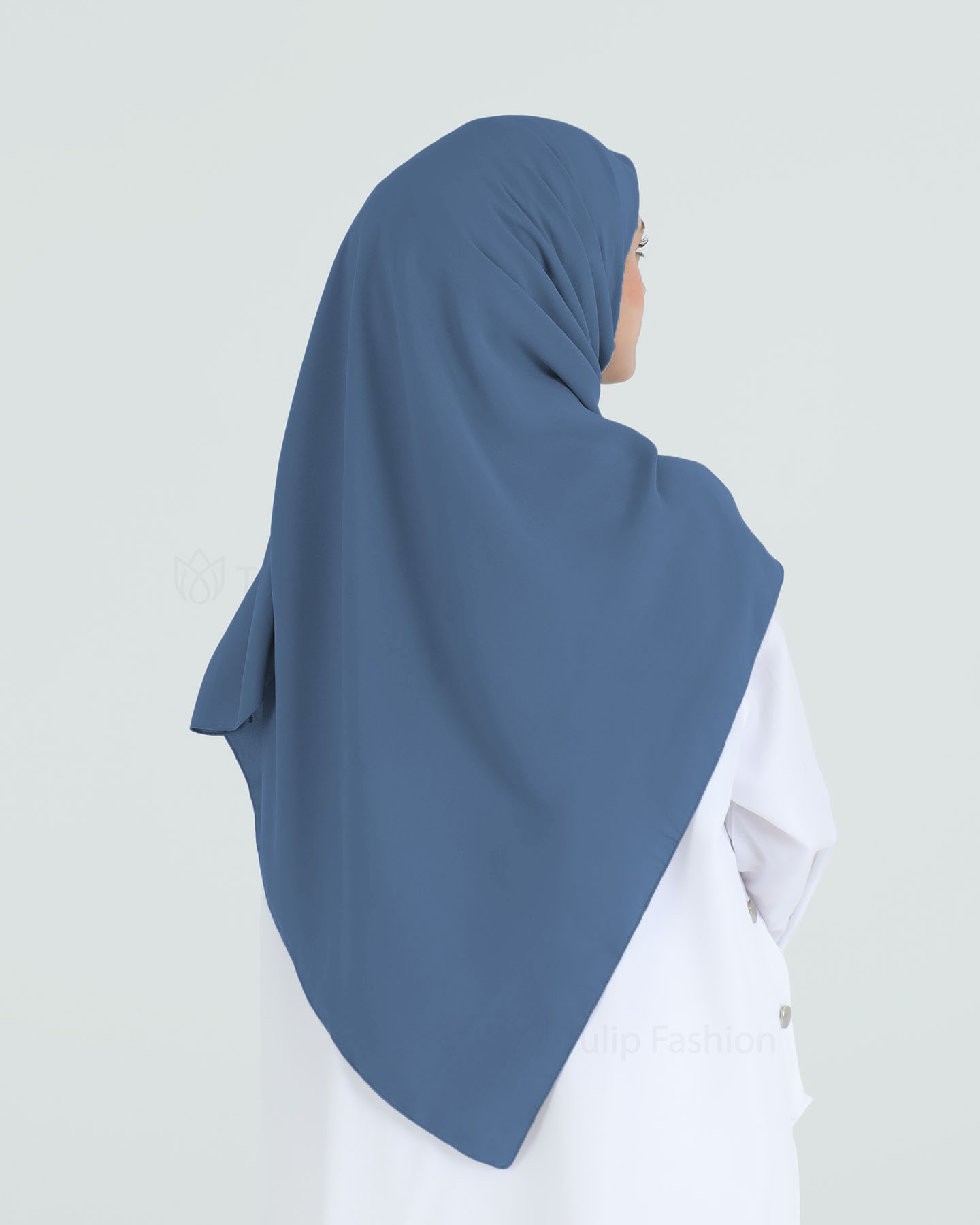 Hijab - Square Medina Lyx Chiffon 120 cm - Royal Blue - 3