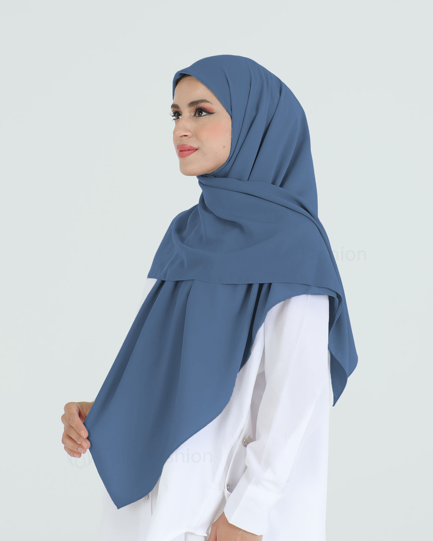 Hijab - Square Medina Lyx Chiffon 120 cm - Royal Blue - 2