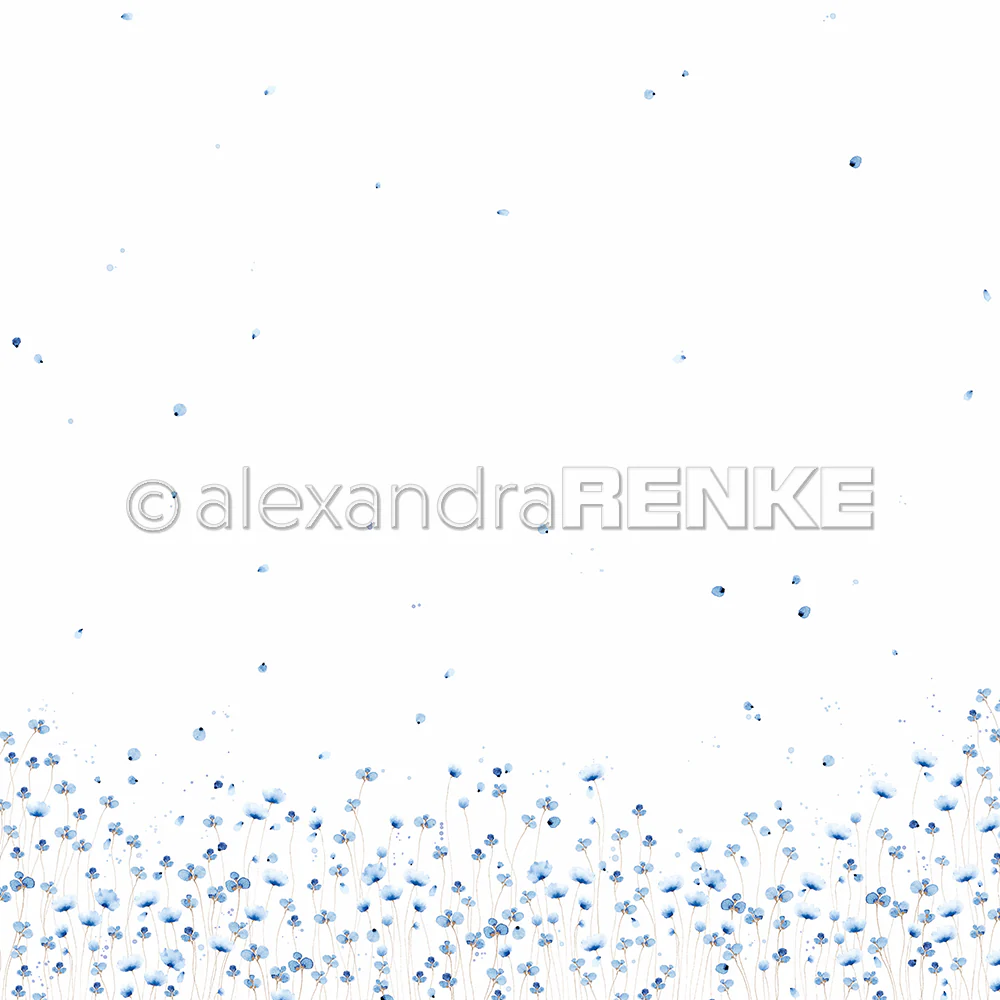 ALEXANDRA RENKE -Design paper 'Delicate blue flower meadow' 200g/m²