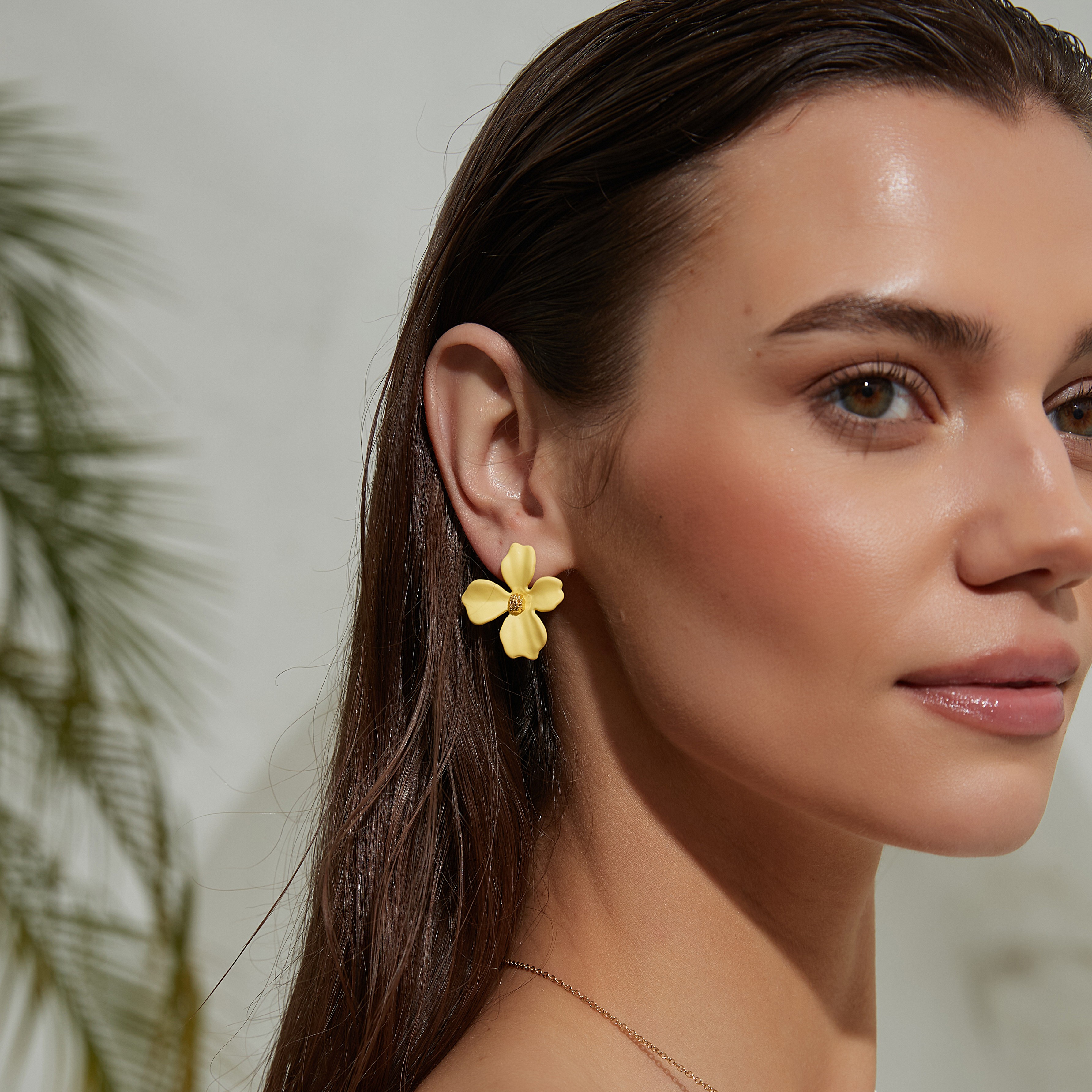 Lilly earring , yellow - 2
