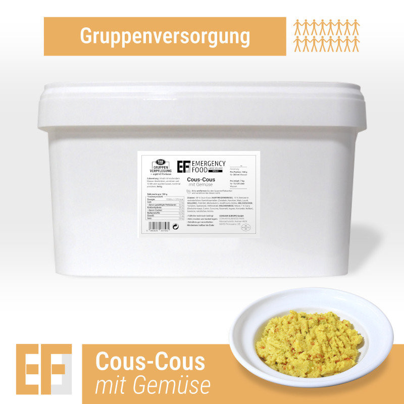 Convar Emergency Food | Couscous | Frystorkad mat | Matranson | 4000g