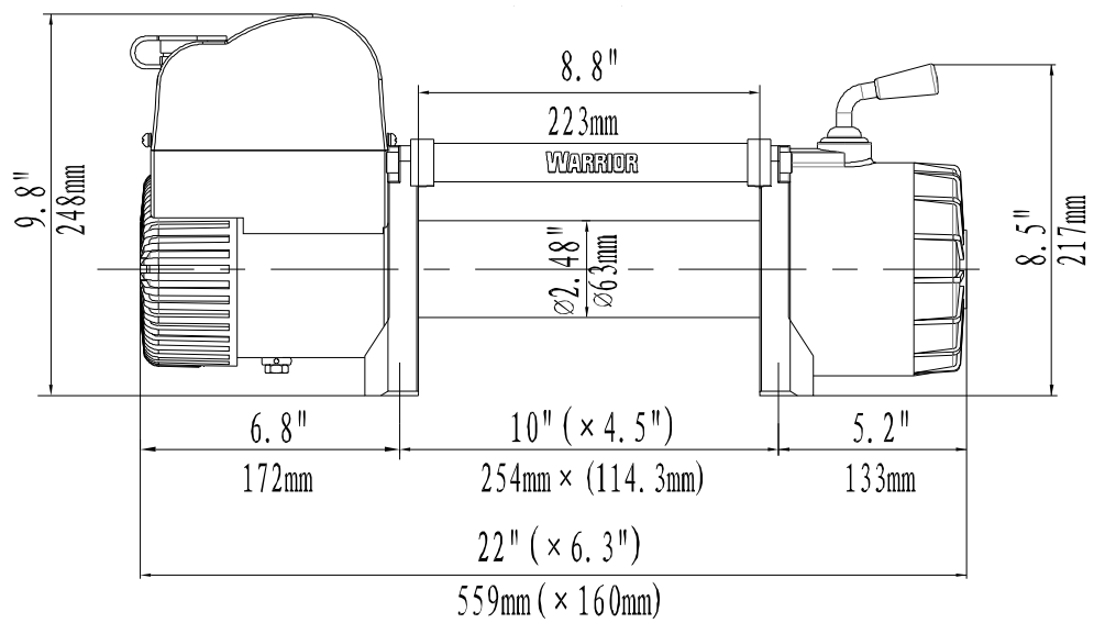 Warrior Samurai 8000 dragvinsch / Maxlast: 3636 kg - 2