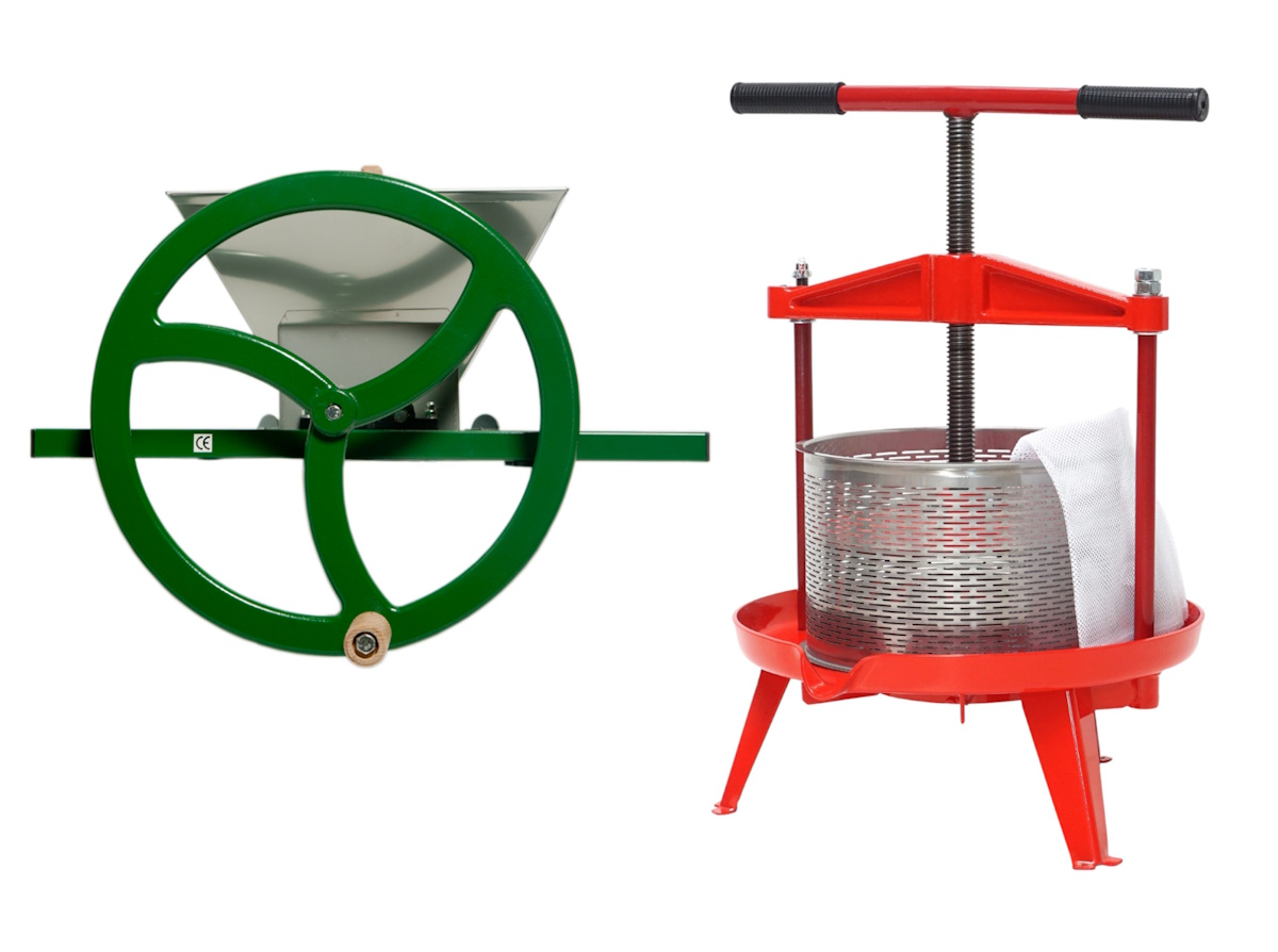 frugtpresse Hobby 9L med filter og mekanisk frugtknuser Hobby 9L