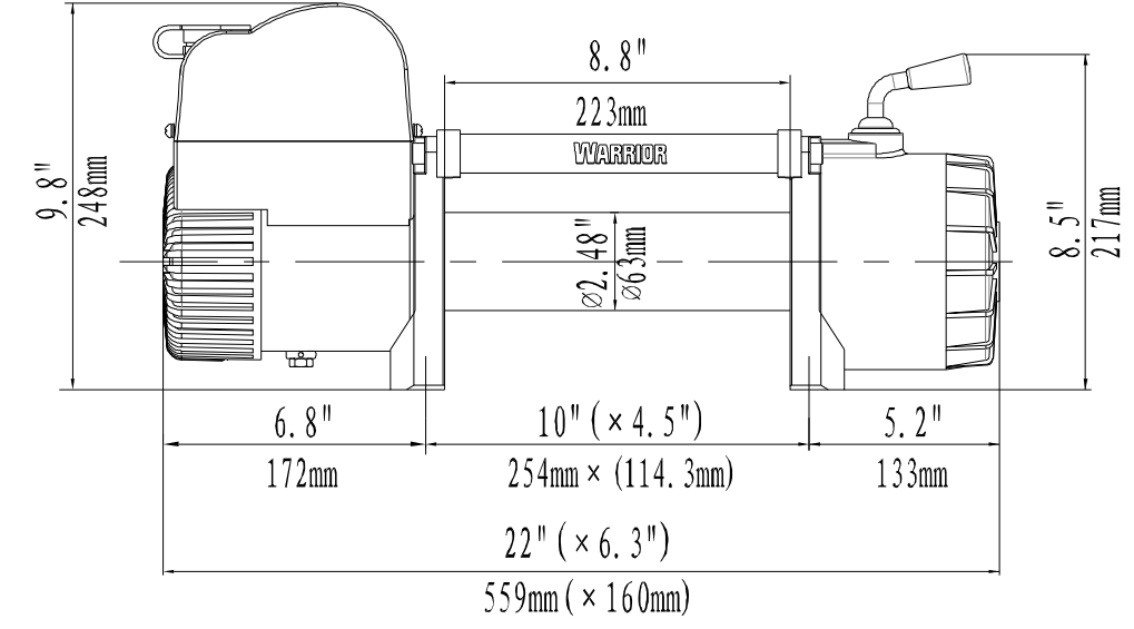 Warrior Samurai 8000 dragvinsch / Maxlast: 3636 kg - 2