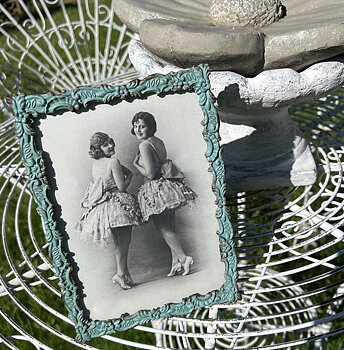 Photo frame Ornament metal turquoise romantic shabby chic country style