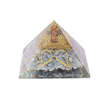 Orgonit pyramid angelit med änglavingar 8X8X6 Cm