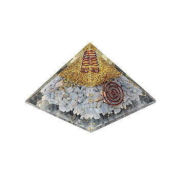 Orgonit pyramid angelit med änglavingar 8X8X6 Cm