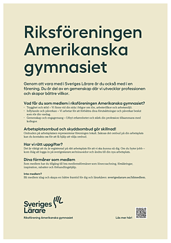 Riksföreningen Amerikanska gymnasiet – affisch A4