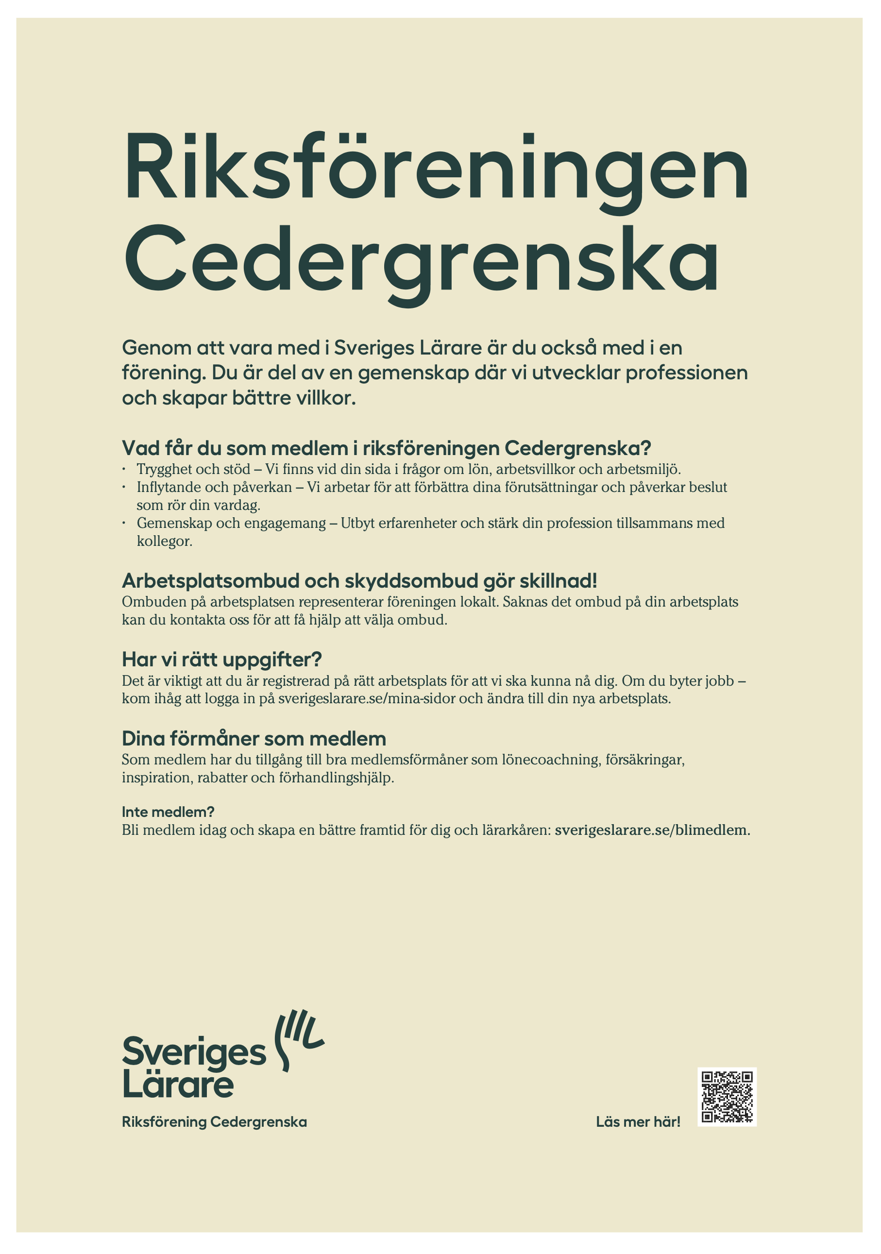 Riksföreningen Cedergrenska – affisch A4