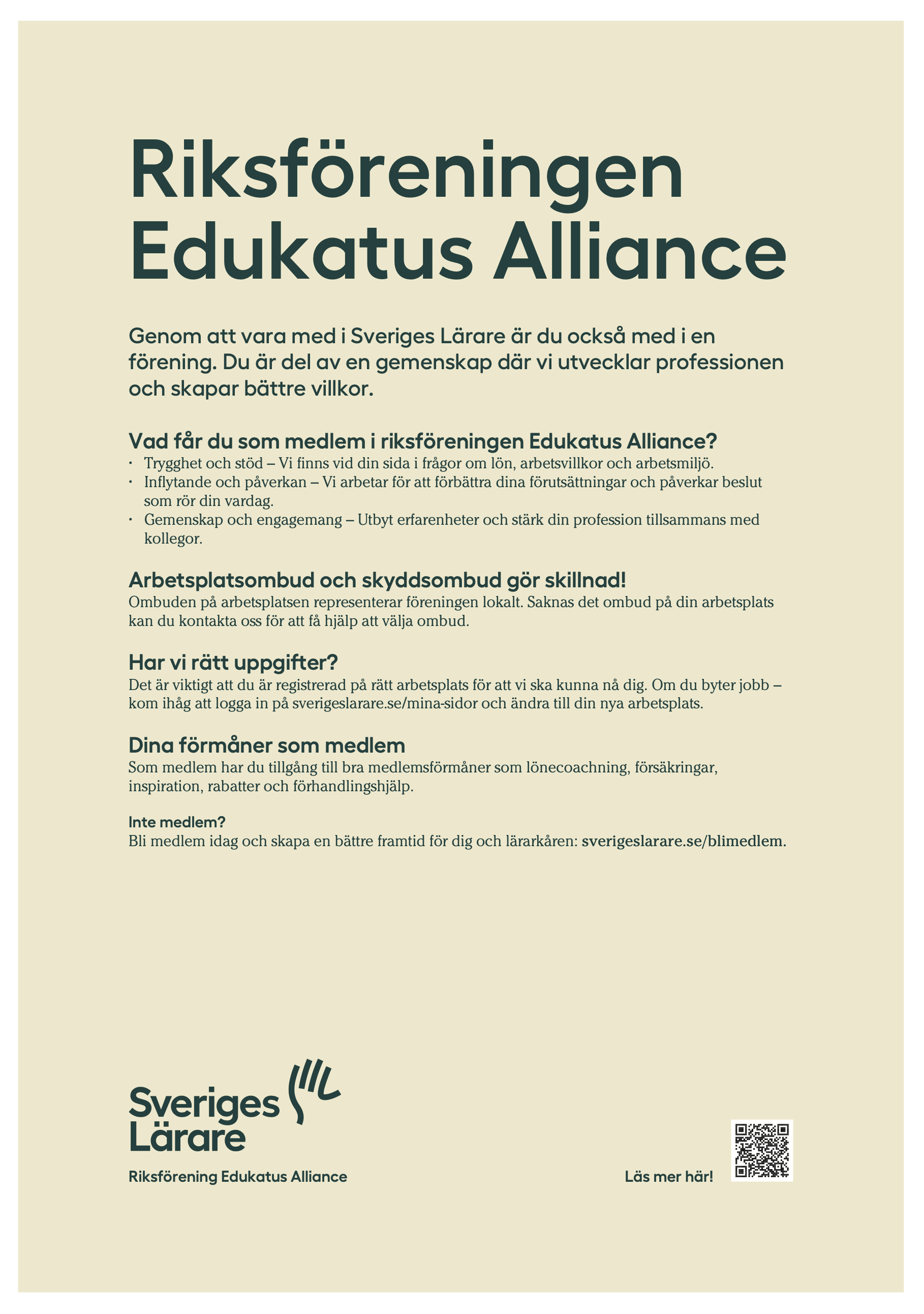 Riksföreningen Edukatus Alliance – affisch A4