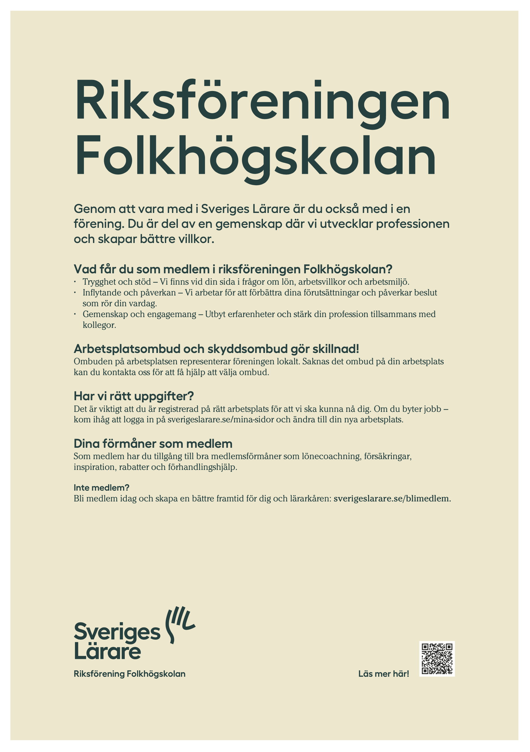 Riksföreningen Folkhögskolan – affisch A4