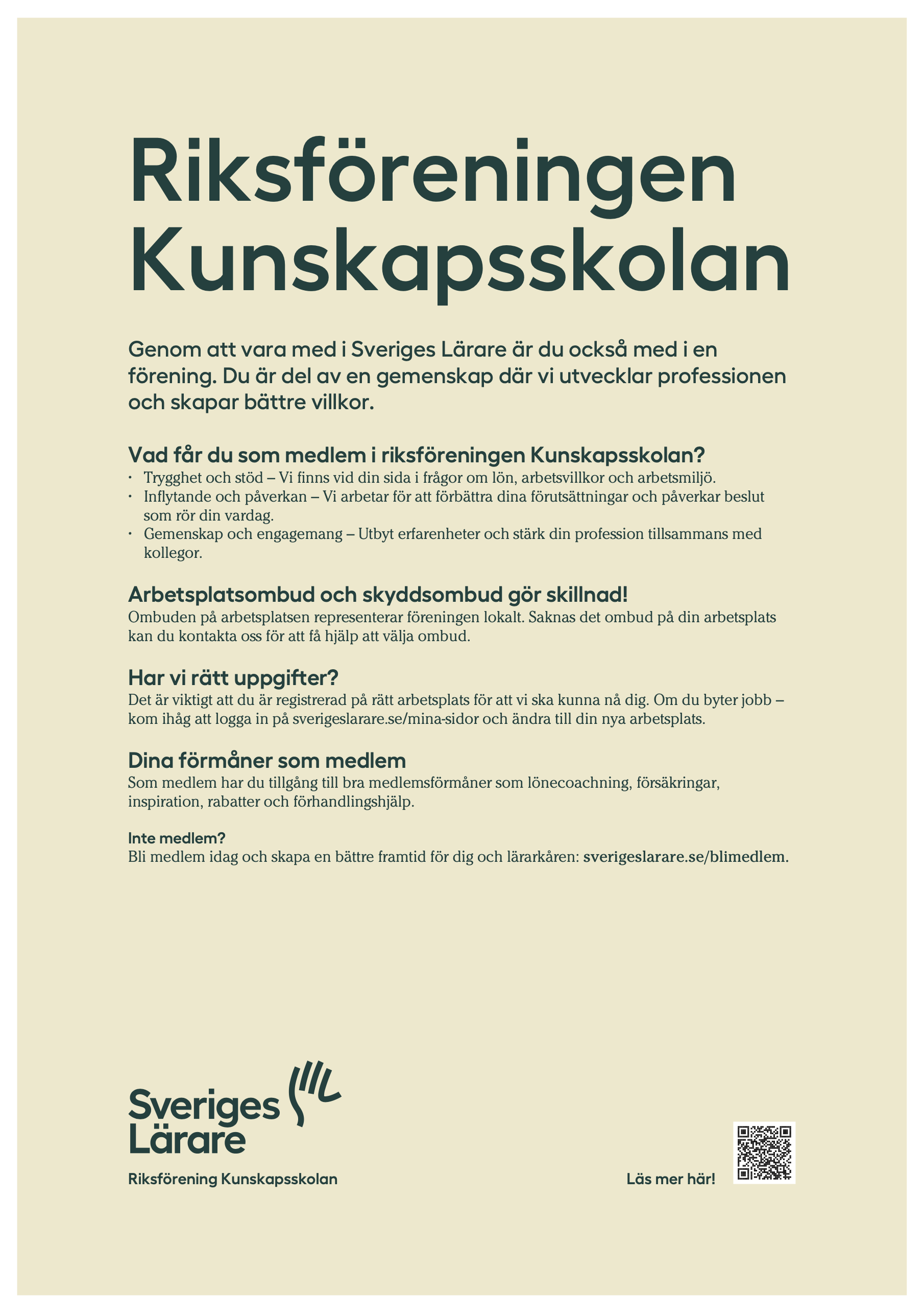 Riksföreningen Kunskapsskolan – affisch A4