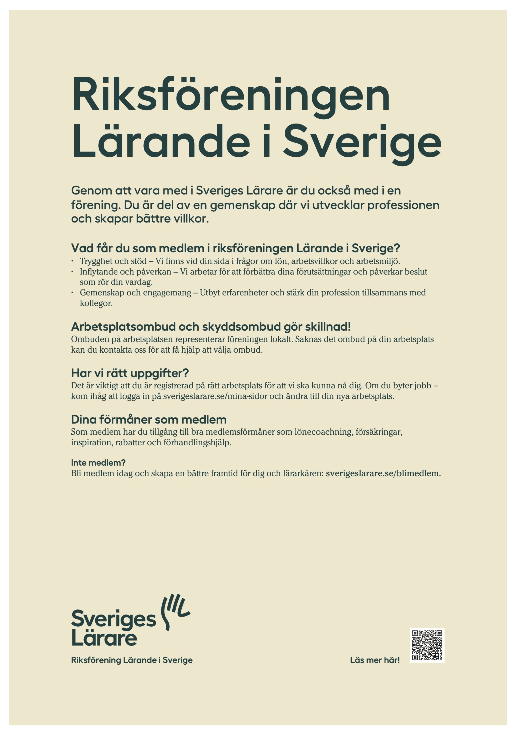 Riksföreningen Lärande i Sverige – affisch A4