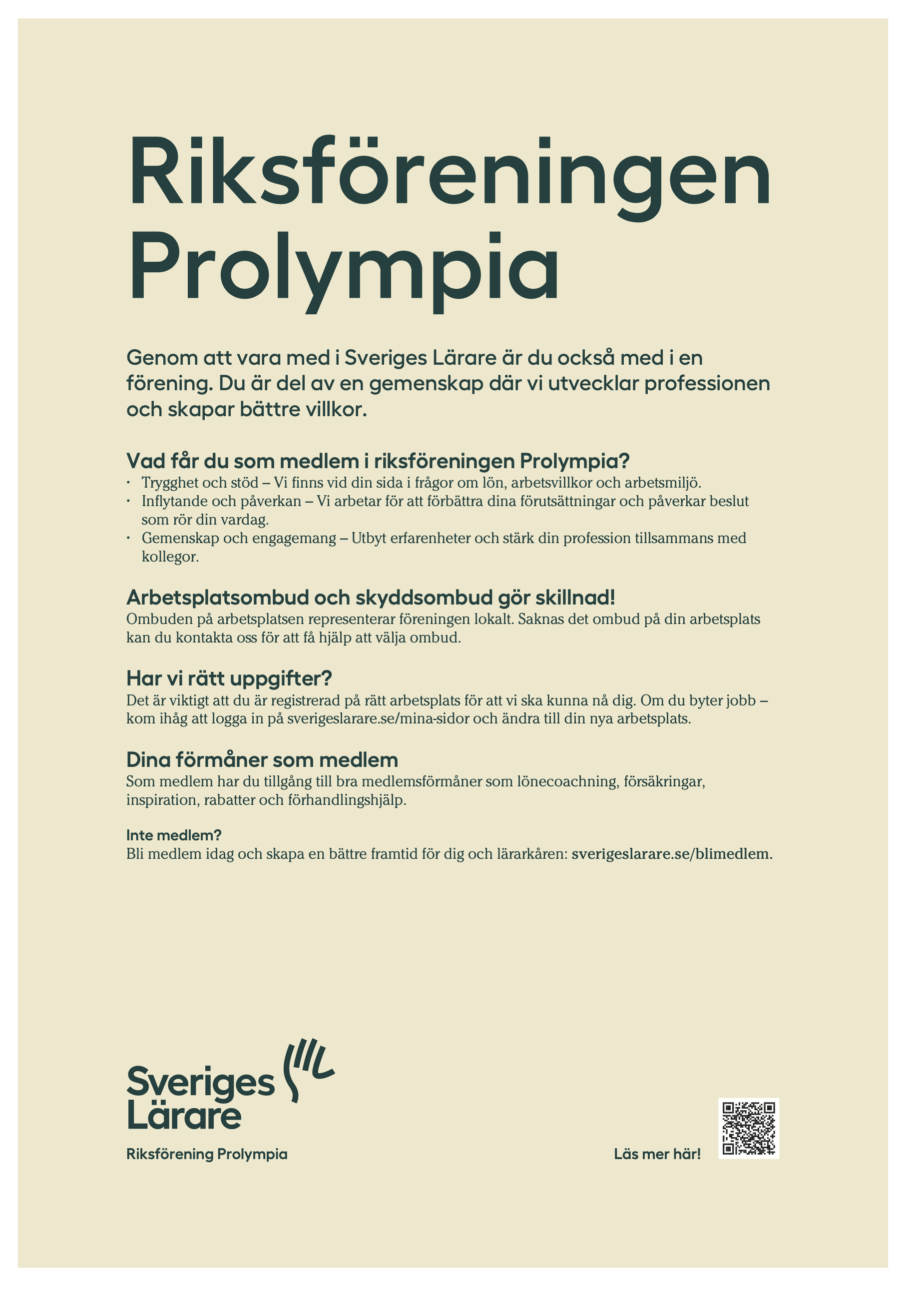 Riksföreningen Prolympia – affisch A4