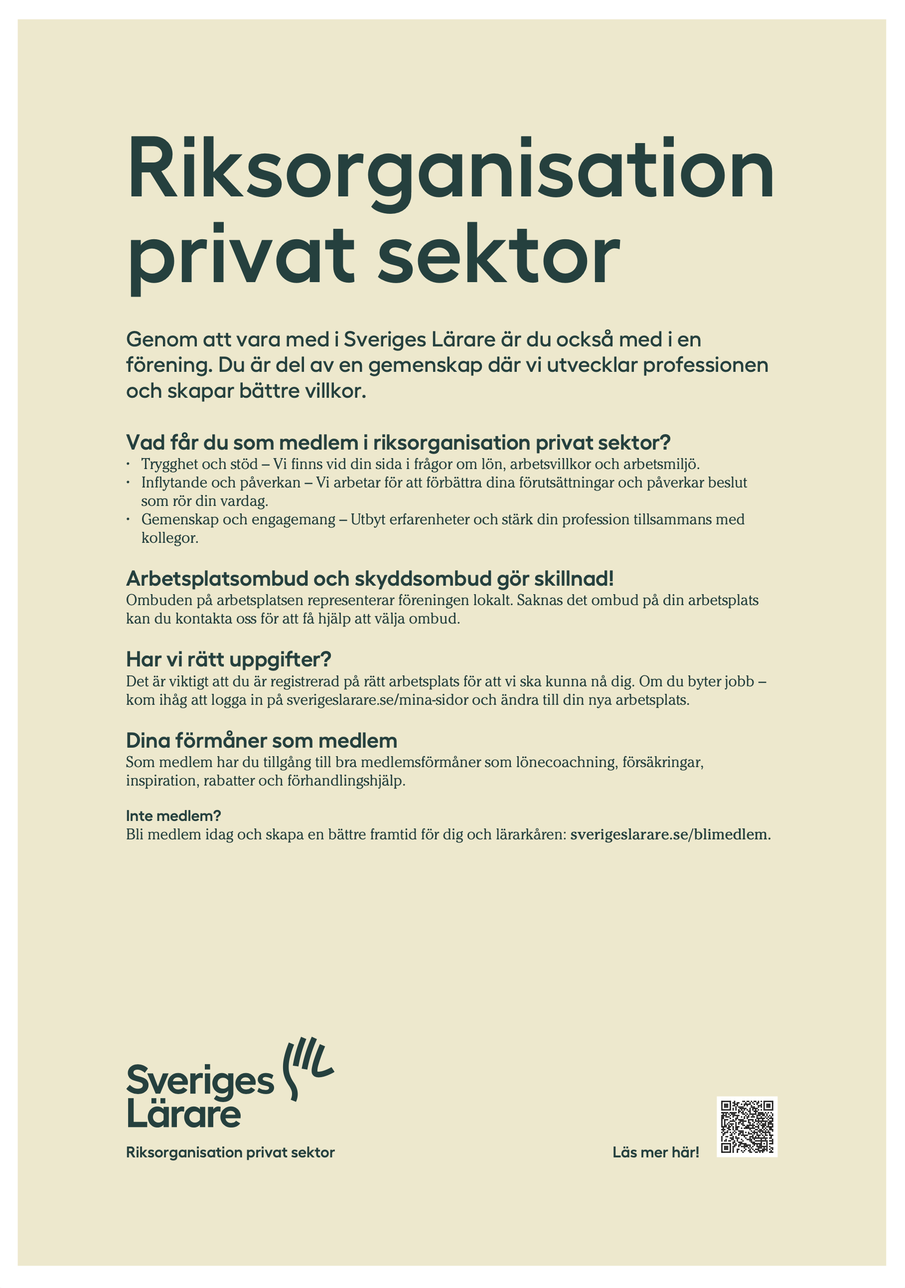 Riksorganisation&nbsp;privat sektor – affisch A4