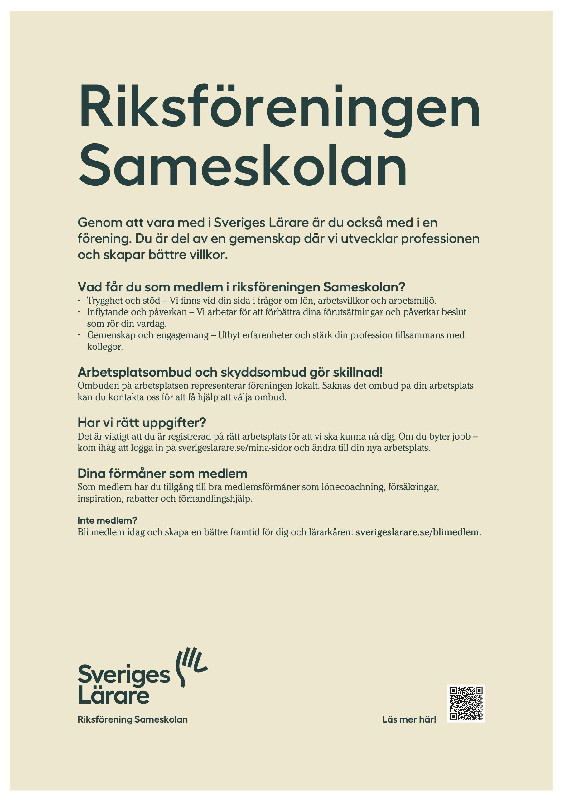 Riksföreningen Sameskolan – affisch A4