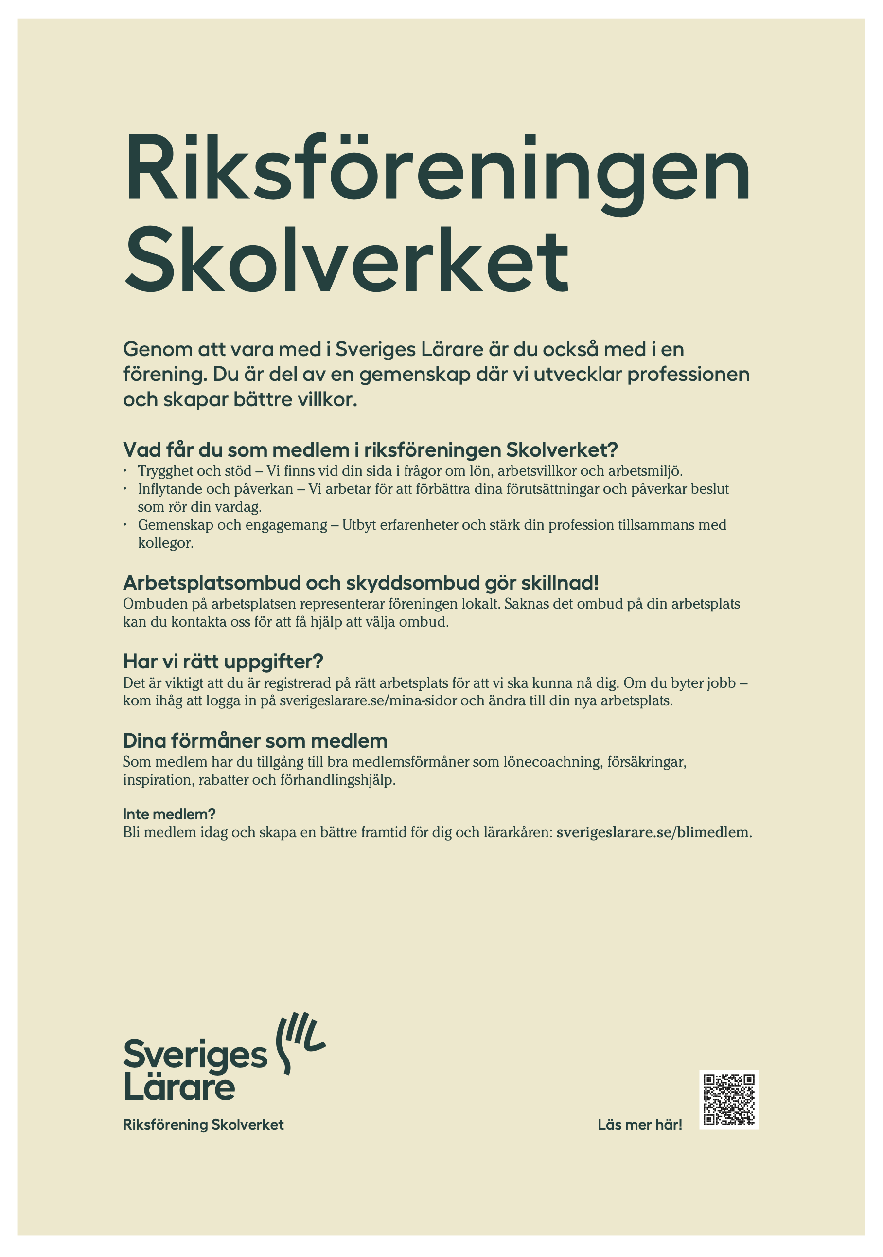 Riksföreningen Skolverket – affisch A4
