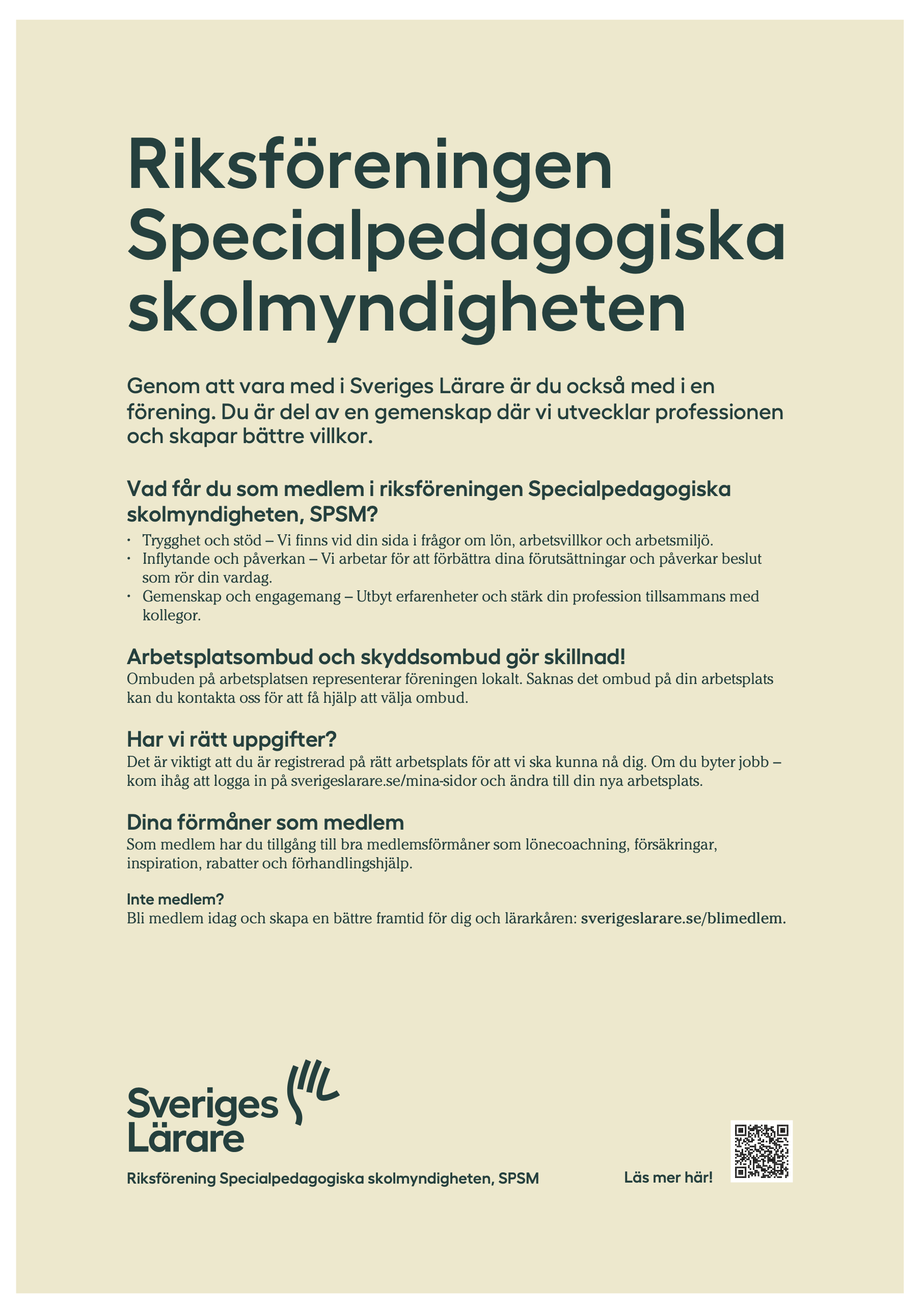 Riksföreningen Specialpedagogiska skolmyndigheten – affisch A4