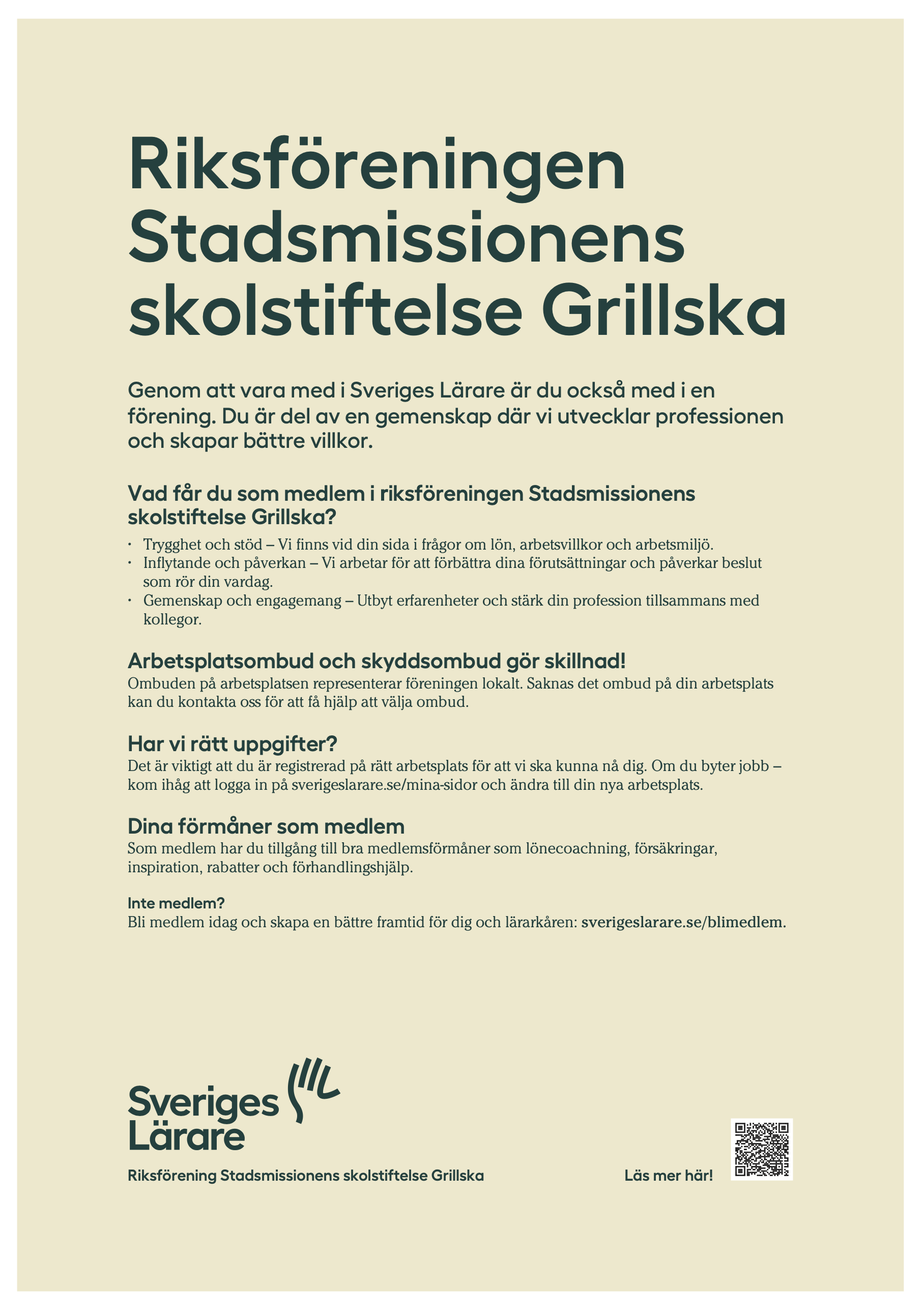Riksföreningen Stadsmissionens skolstiftelse – affisch A4