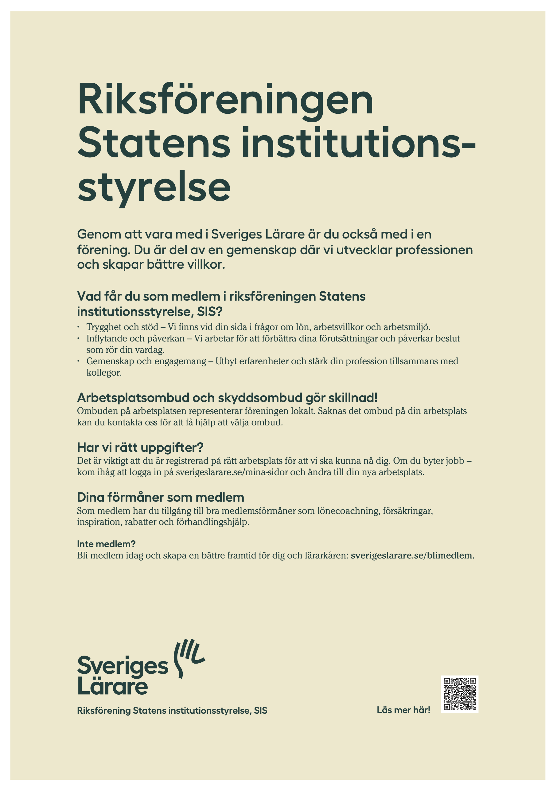 Riksföreningen Statens institutionsstyrelse – affisch A4