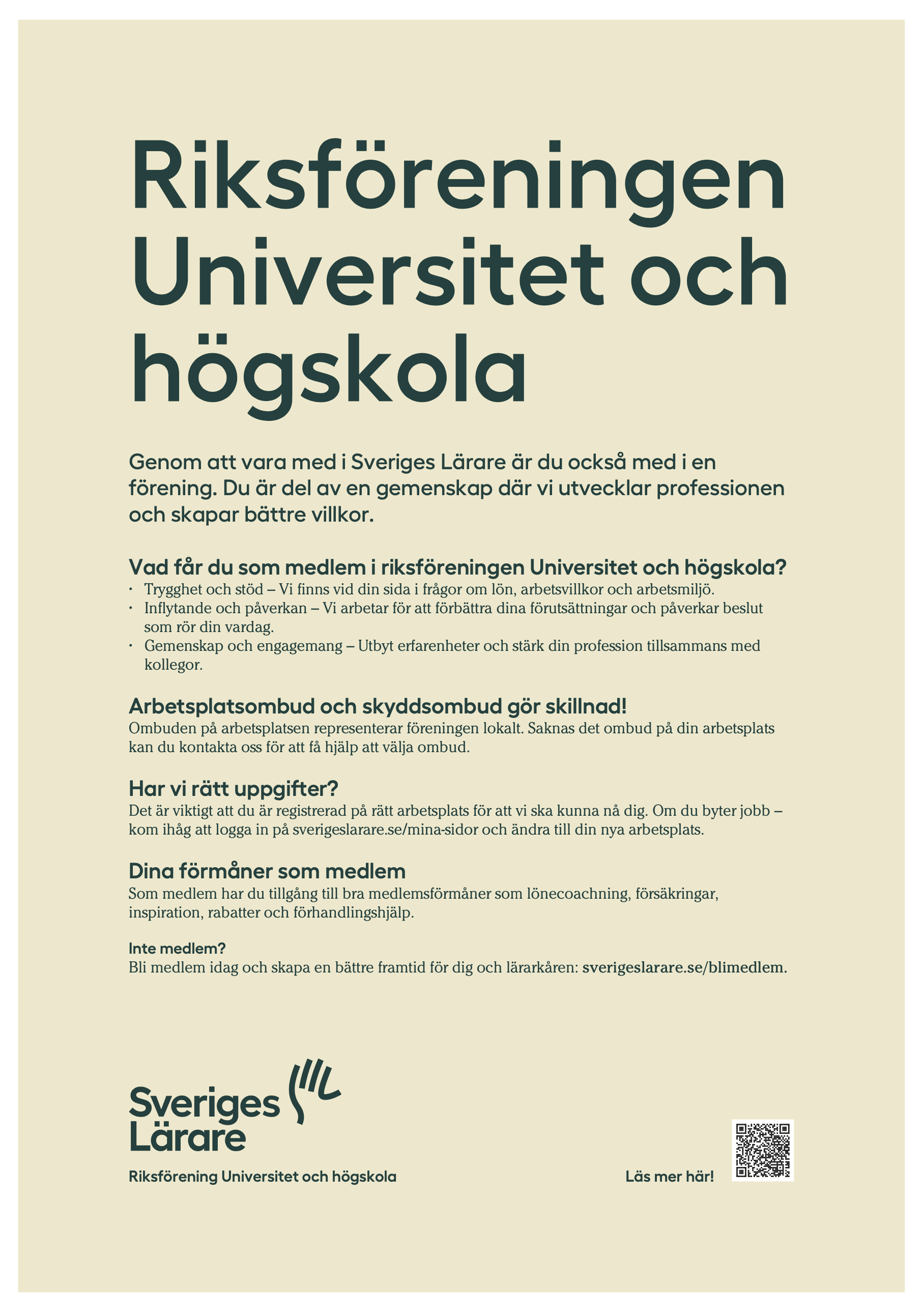 Riksföreningen Universitet och högskola– affisch A4