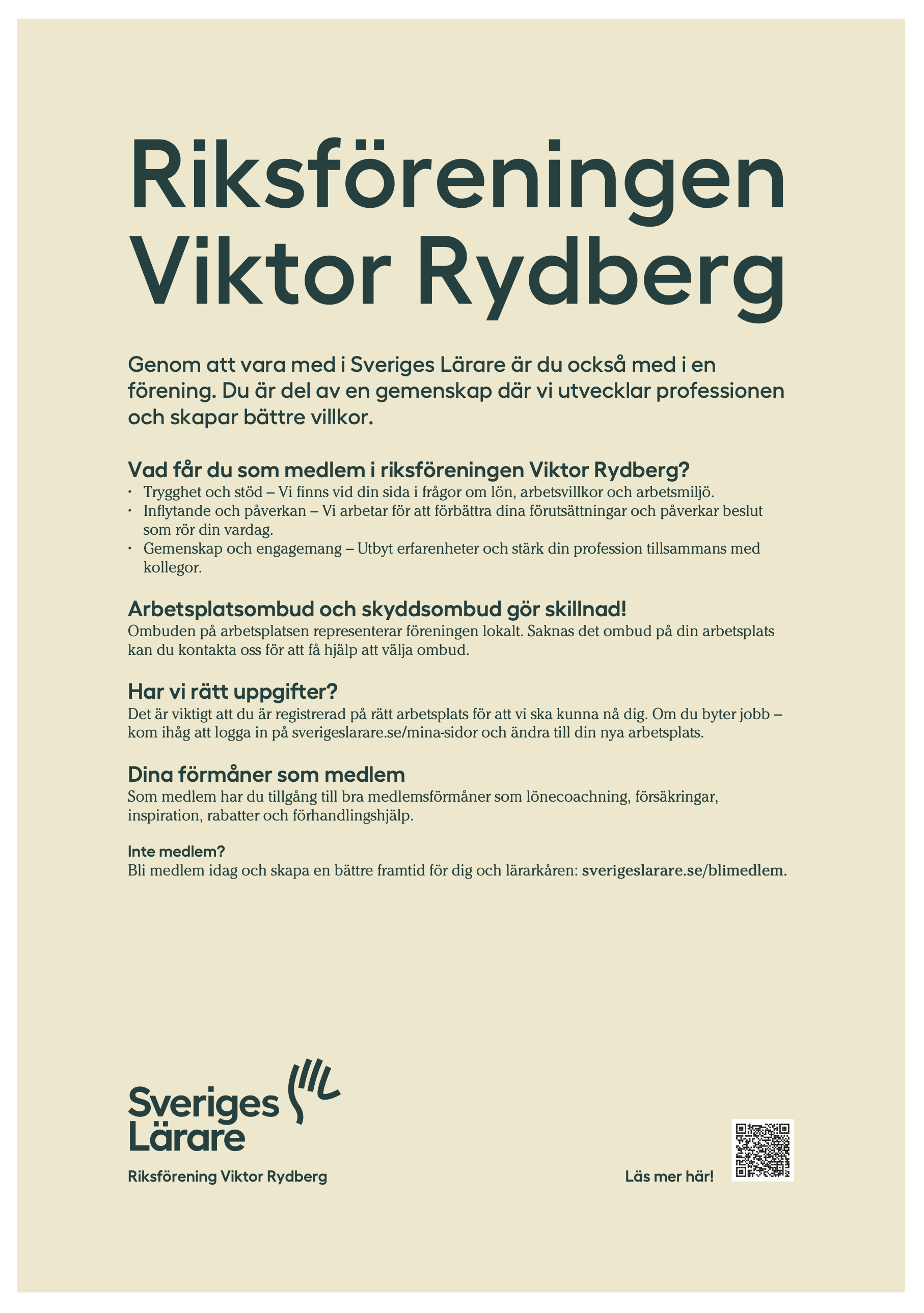 Riksföreningen Viktor Rydberg – affisch A4