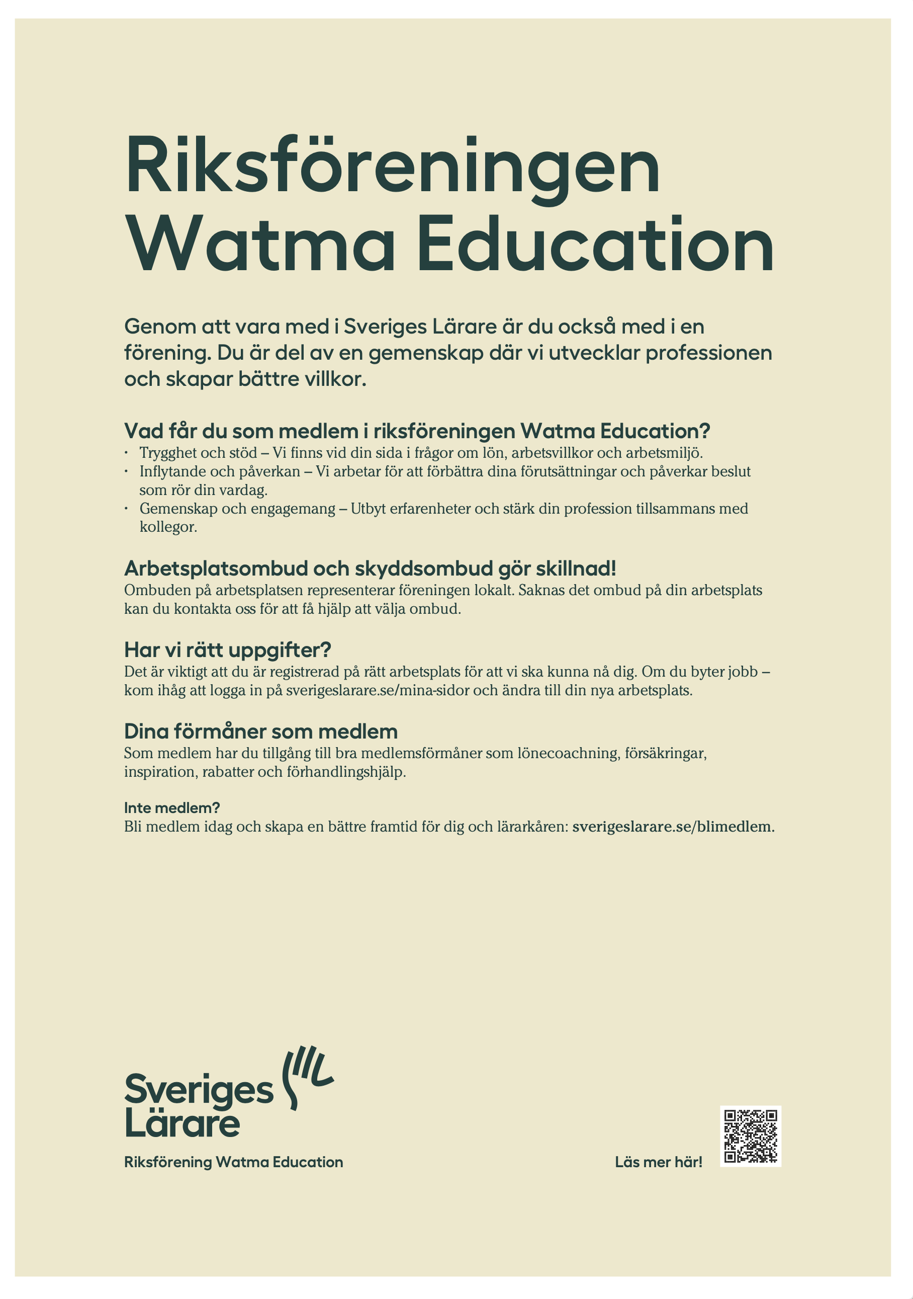 Riksföreningen Watma Education – affisch A4