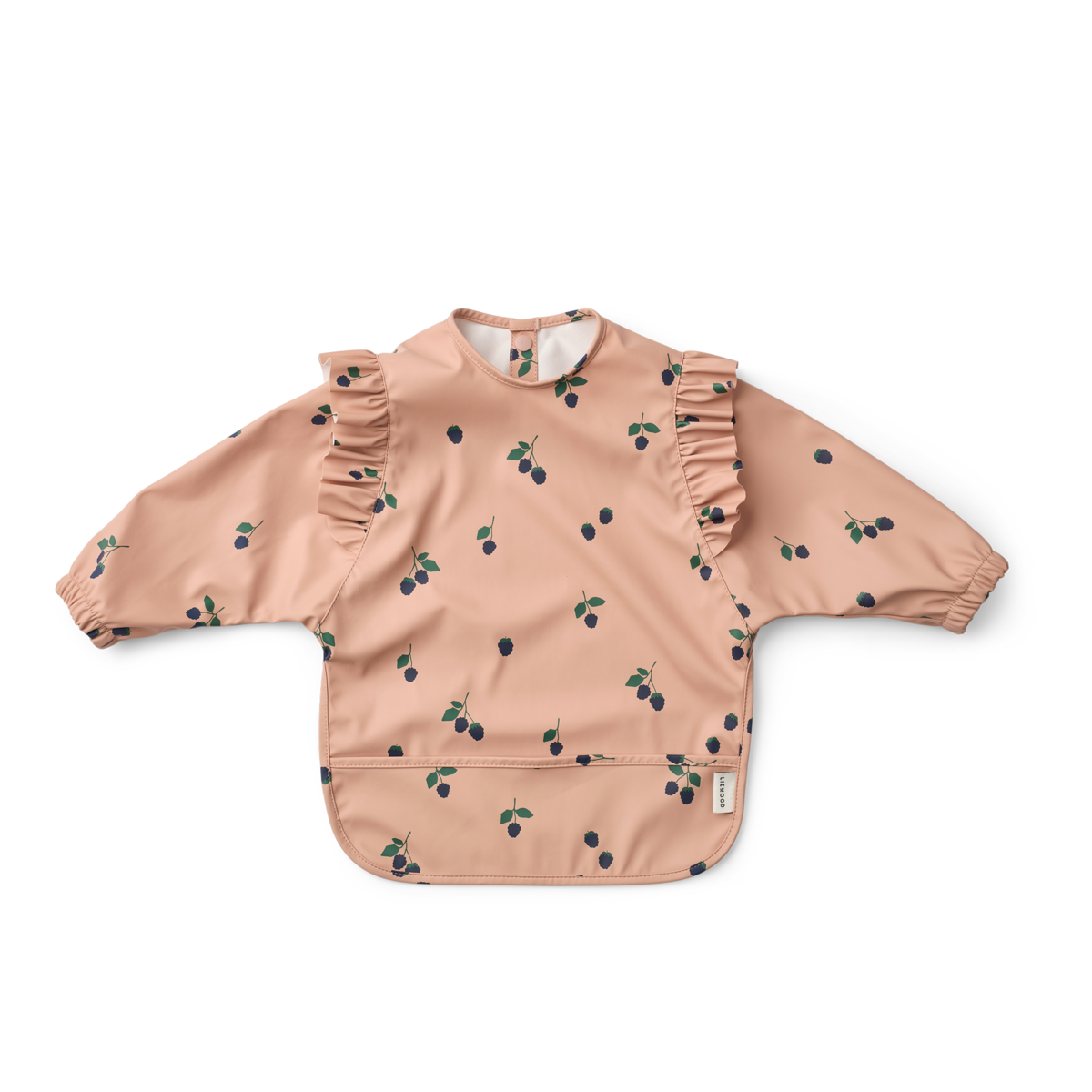 Merle Ruffle Cape Bib Berry Pale Tuscany