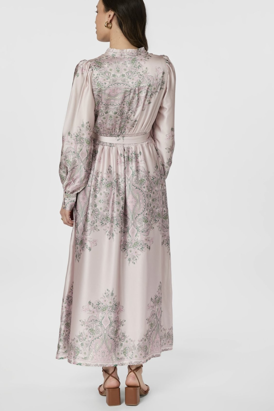 Neo Noir  - Nova Paisley Border Dress Rose - 2