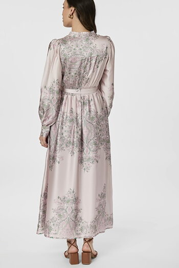 Neo Noir  - Nova Paisley Border Dress Rose