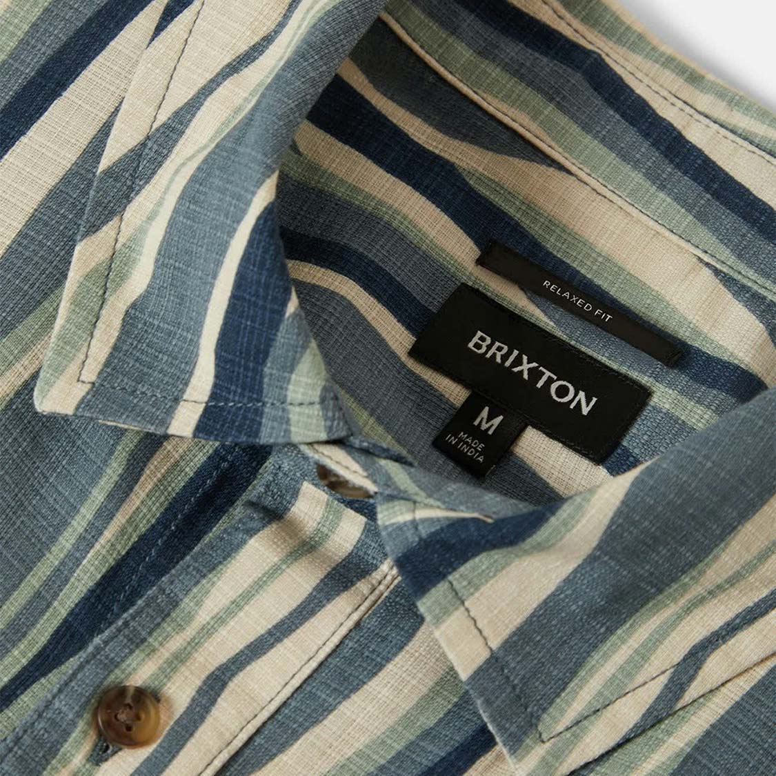 Brixton - Cru Slub SS Shirt Basalt Blue/Painterly Stripe - 6