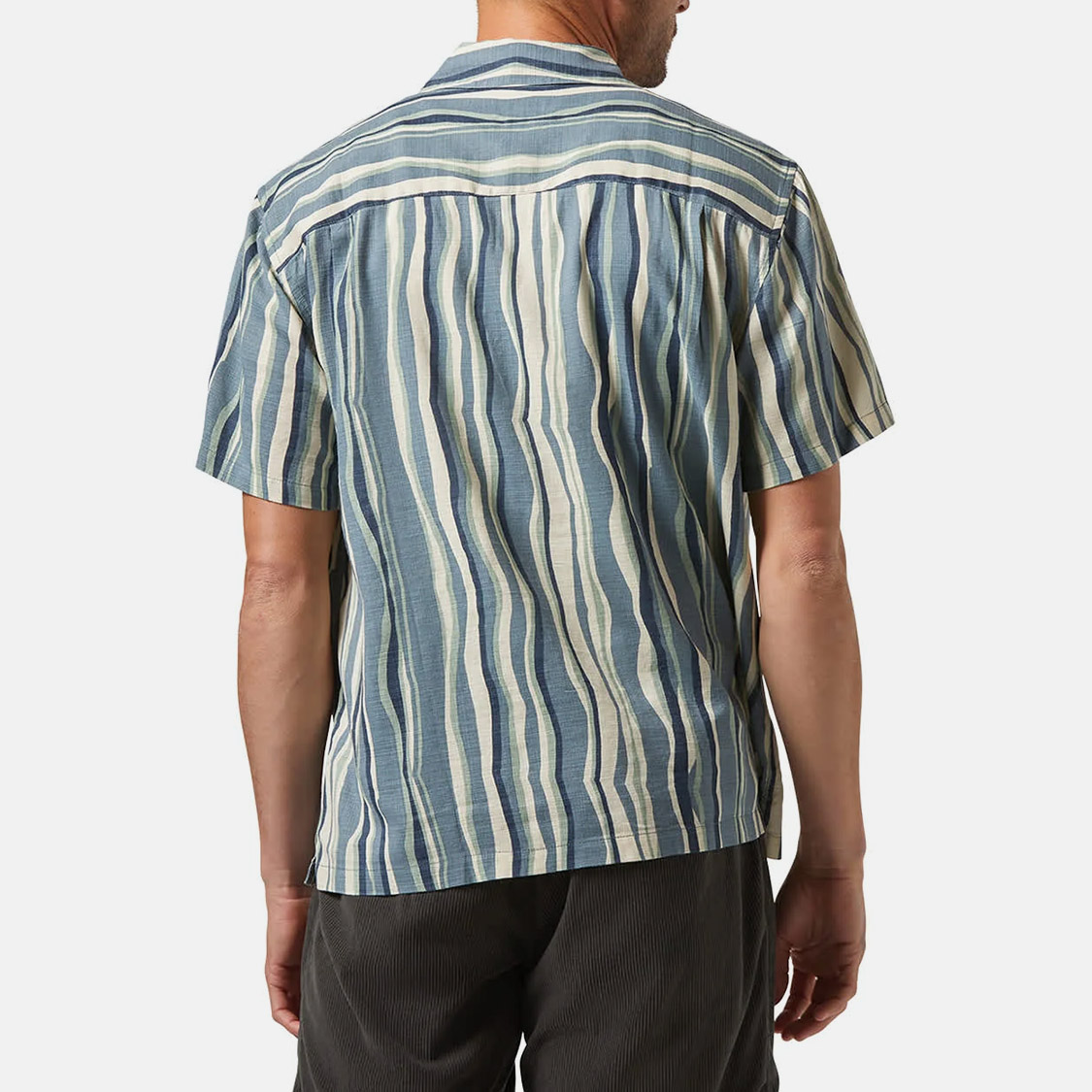 Brixton - Cru Slub SS Shirt Basalt Blue/Painterly Stripe - 3