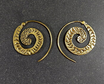 Spiral Örhängen i Brons