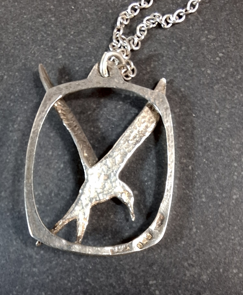Fågel  Hänge i Sterling silver med kedja - 2
