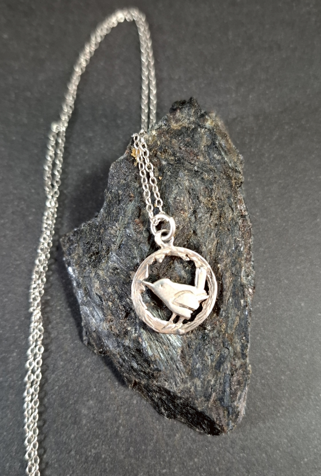 Fågel  Hänge i Sterling silver med kedja
