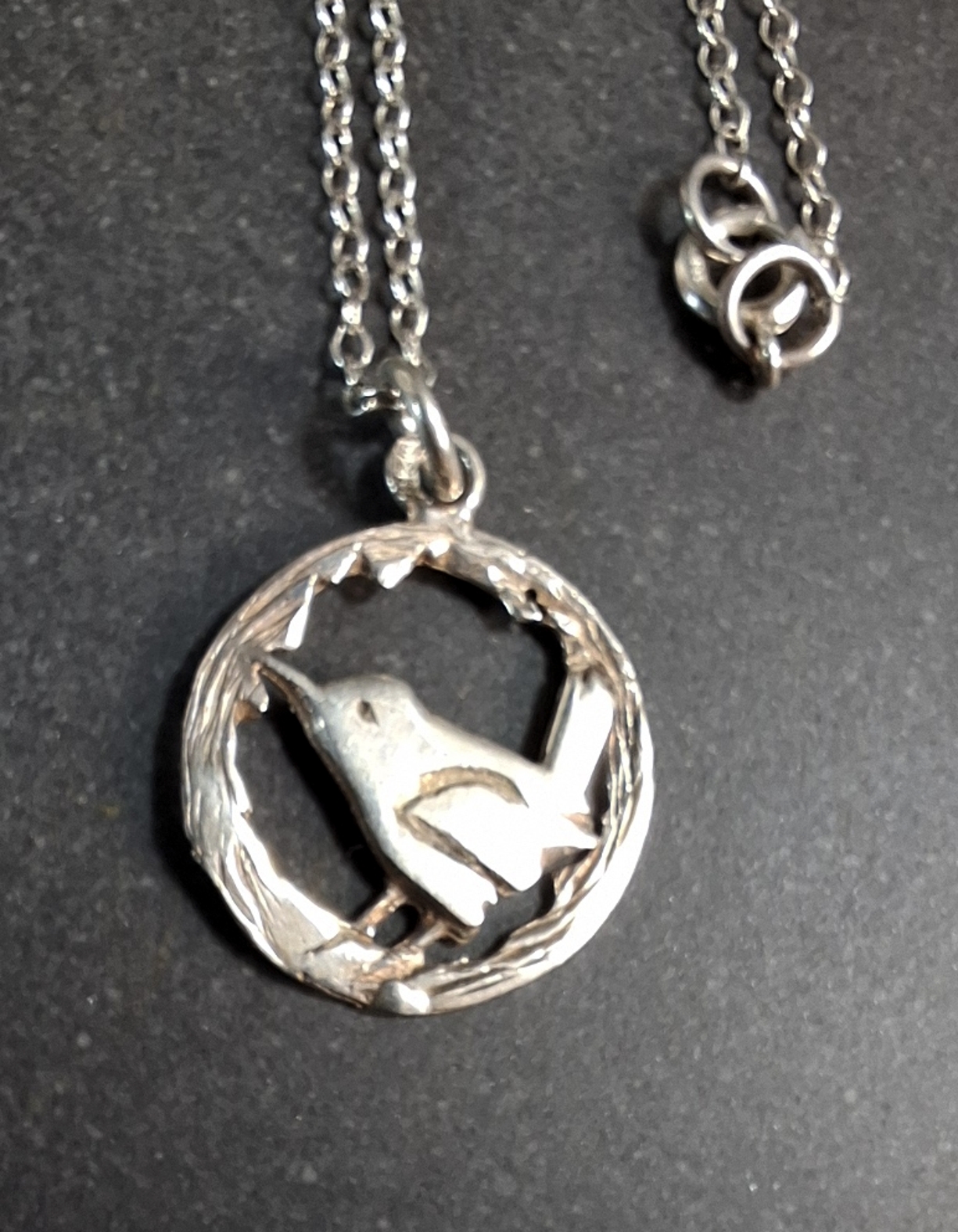 Fågel  Hänge i Sterling silver med kedja - 2